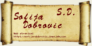 Sofija Dobrović vizit kartica